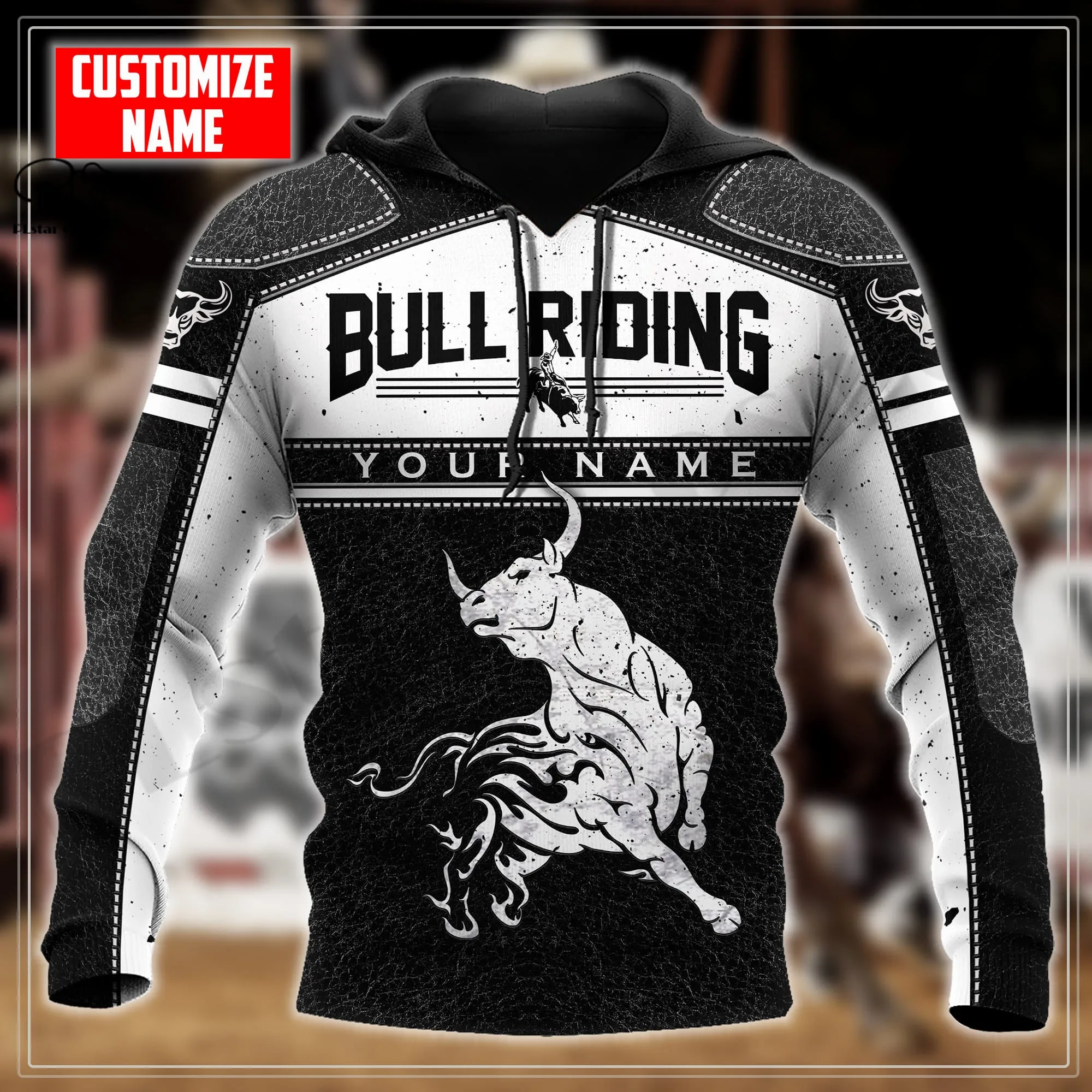 PLstar Cosmos 3DPrinted Newest Personalized Name Bull Riding Unique Hrajuku Streetwear Unisex Casual Hoodies/Zip/Sweatshirt A-2