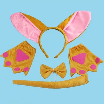 

Kids Boy Girl Donkey Headband Tail Tie Claws Gloves Props Animal Cosplay Costume Halloween Party Favor