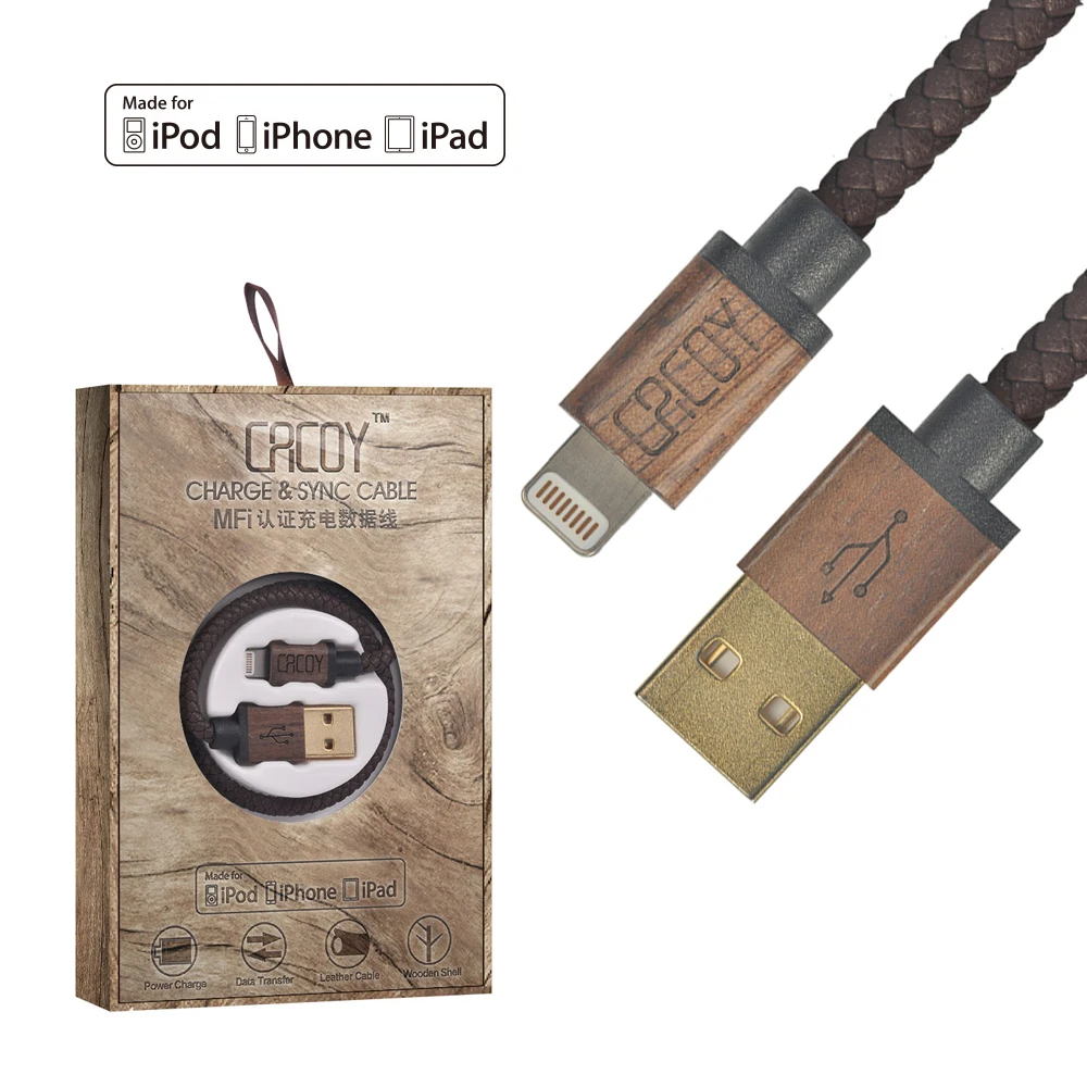 

Cacoy 30cm MFi Certified For Lightning Cable PU Leather Data Cable for iPhone XS Max/X/8/7 Plus/ 6/6s Plus For iPad Mini/Pro Air