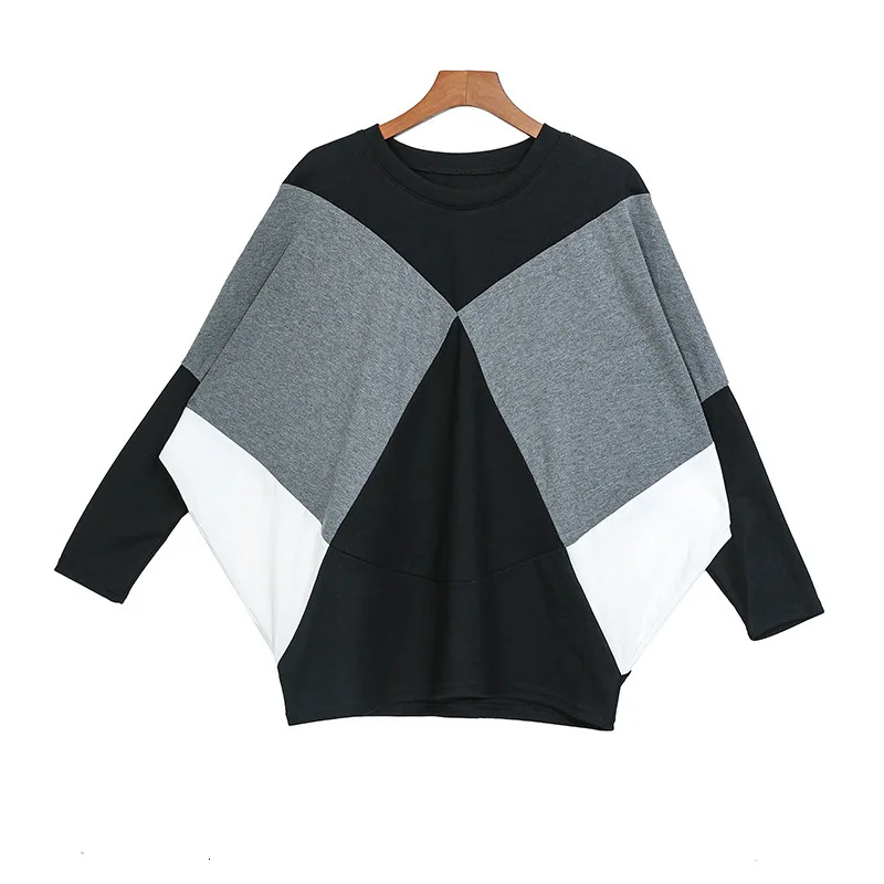 black WLD2613 TVVOVVIN хит цвет Асимметричная футболка Женская мода Новинка осень плиссированный пуловер элегантный маленький свежий рукав летучая мышь футболка X595 - Цвет: black WLD2613