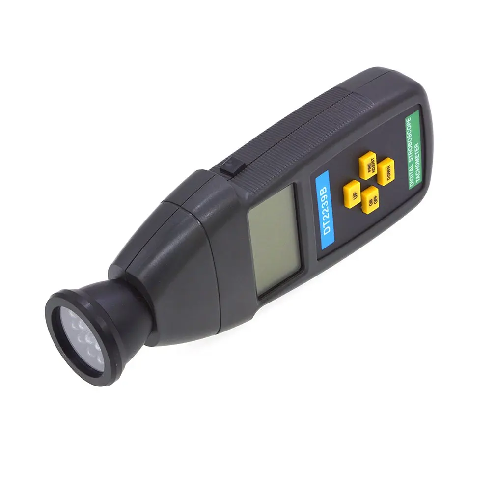 DT2239B Digital LCD Non-Contact Flash Stroboscope Tachometer Photoelectric Revolution Meter Speedometer Tester Drop Shipping
