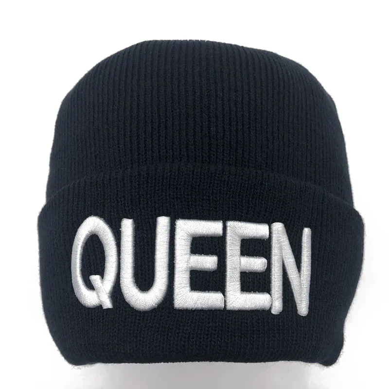 8-knit-White-Queen 1 шт. KING QUEEN бейсболки с вышивкой Lover для мужчин женщин бейсболка чёрная хип хоп кепки Snapback шапки, вводная Мужская кепка - Цвет: 8-knit-White-Queen
