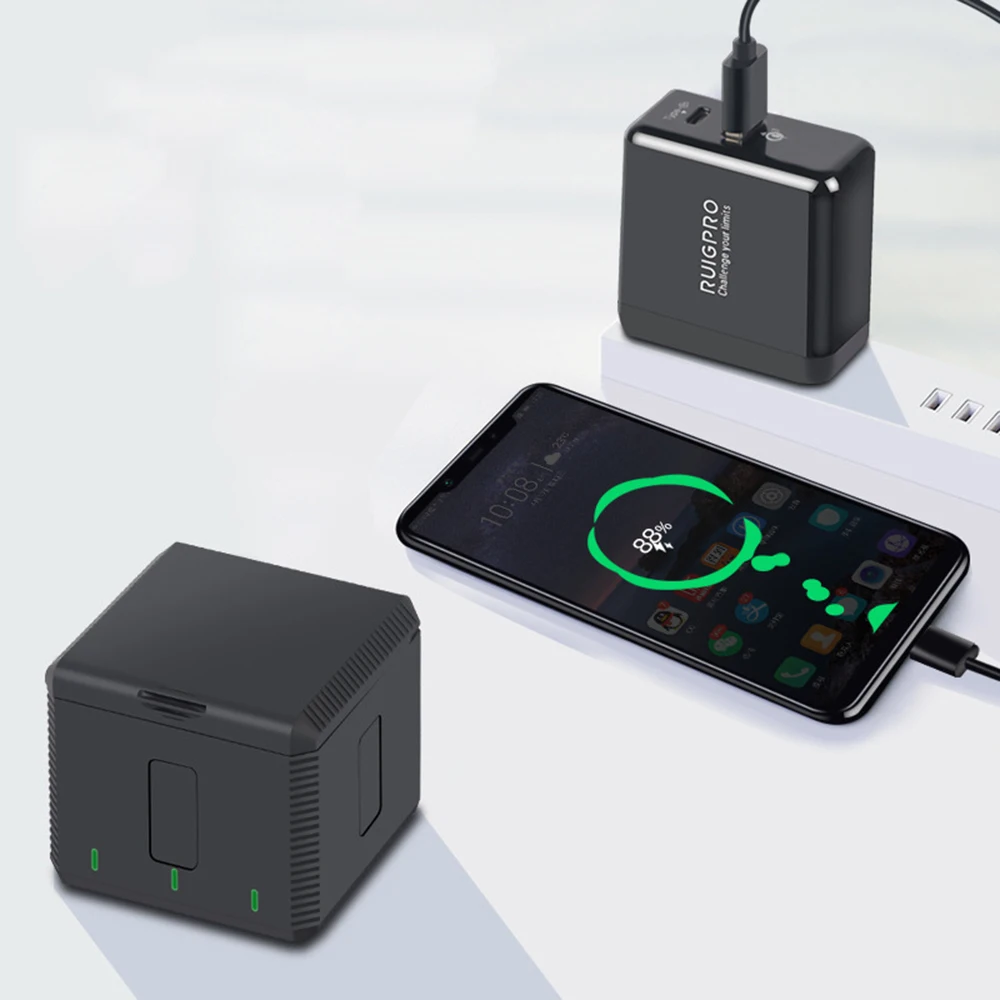 QC 3,0 быстрая зарядная коробка один для трех зарядных устройств Тип зарядного устройства для DJI OSMO ACTION sports литиевая батарейка для камеры