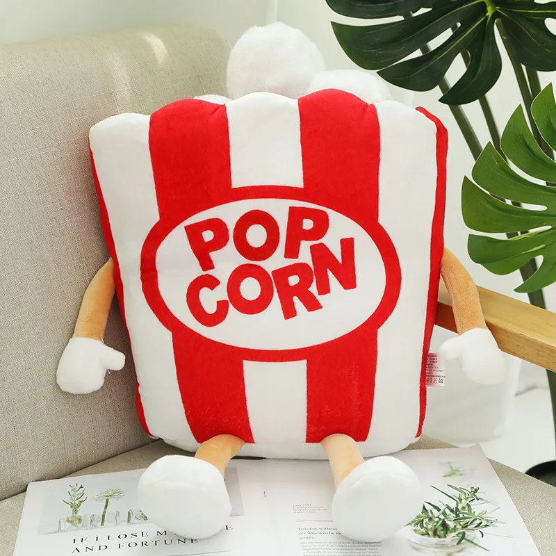 Bonito dos Desenhos Animados de Pelúcia Quente Hambúrguer Batatas Fritas Frango Perna Brinquedo Recheado Comida Pipoca Pizza Travesseiro Almofada Crianças Brinquedos Presente Aniversário 9 High Quality Brinquedos e hobbies