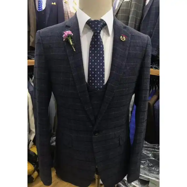 أحدث صيحات 2020 بدل رجالية منقوشة أنيقة من 3 قطع بدل زفاف ضيقة تناسب العريس بدلة رجالي للعمل سترة سهرة طقم سترات وسراويل بدلة Aliexpress