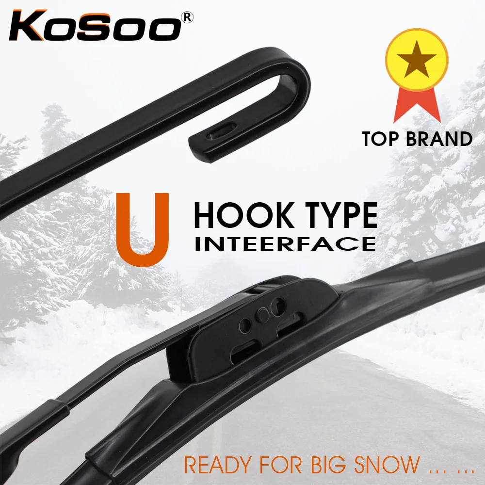 Winter Snow Car Wiper Blade U Hook Natural Rubber Windshield Windscreen Wiper 14