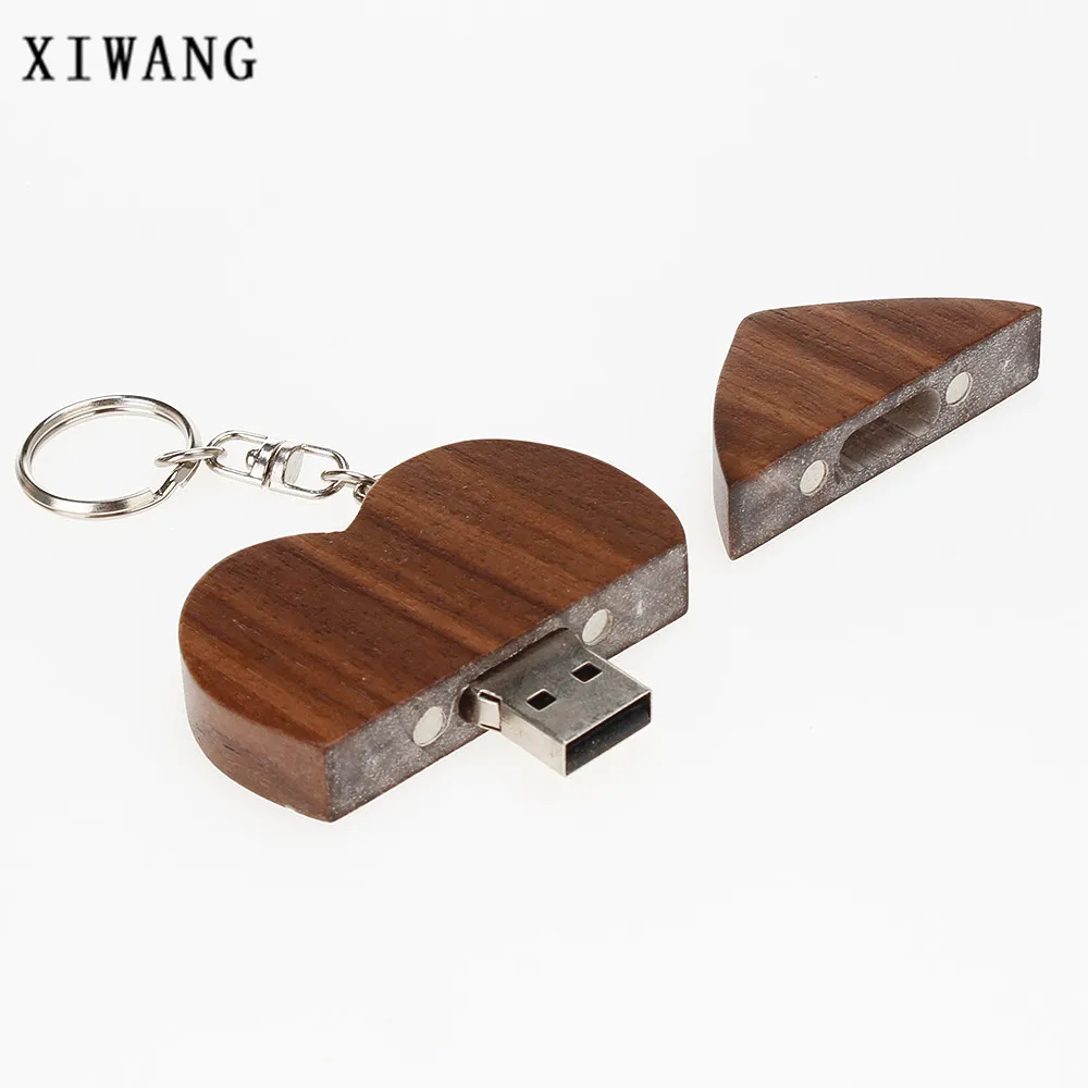 XIWANG настраиваемый логотип компании Деревянный сердце USB флэш-накопитель Pendrive2.0 4 ГБ 8 ГБ 16 ГБ 32 ГБ 64 ГБ USB флэш-накопитель карта памяти