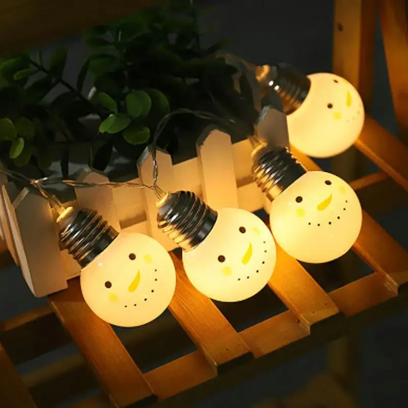 

1.5m/2m 10pcs Snowman Pattern String Lights Decorative LED Lights Festival Lamps For Outdoor Indoor Christmas Party Warm White