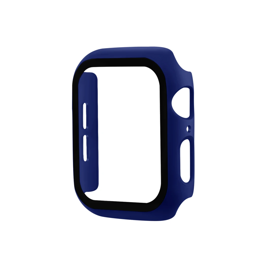 Чехол для ПК+ чехол из закаленного стекла для Apple Watch 5 4 3 2 1 40 мм 44 мм 360 чехол Полный Чехол для Iwatch 38 мм 42 мм аксессуары для ремешка