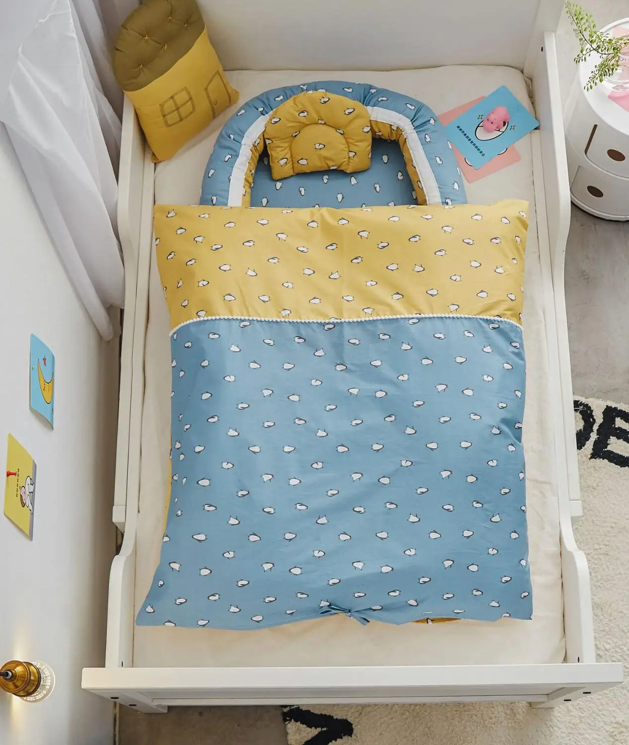 Многофункциональная портативная детская кроватка для новорожденных, бионическая матка, кровать для путешествий, детское гнездо, детская кроватка со съемным одеялом, детская кровать, бампер - Цвет: qiebaobao