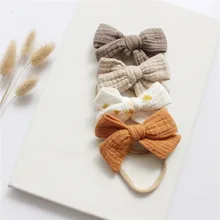 

New Baby Bow Headband Nylon Headbands Cotton Hair Bands for Children Girls Soft Hairband Newborn Hair Accessories Toddler