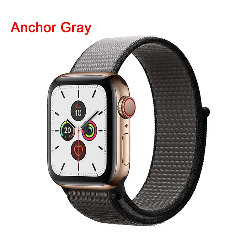 Ремешок для часов Apple Watch 38 мм 42 мм нейлоновый мягкий дышащий сменный ремешок для iWatch Band 40 мм 44 мм спортивная серия 5 4 3 2 1 - Цвет ремешка: Anchor Gray