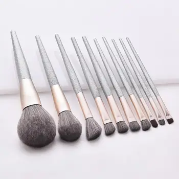 

Pro Makeup Brushes Set 10pcs Portable Eye Shadow Eyeliner Eyebrow Brush Cosmetic Brushes Kit for Face Eyes Makeup Collection