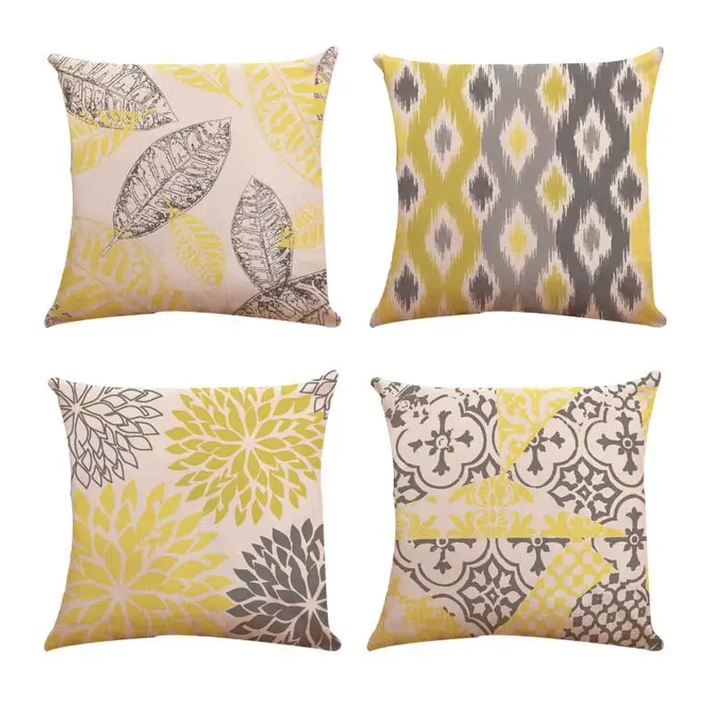 Retro Leaf Pattern Pillow Cases European Style Fastival Pillow Case 45*45 Pillow Cases Home Textile Office Family Pilowcase