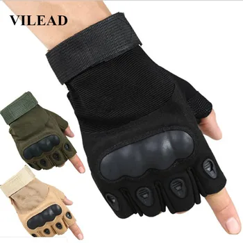 

VILEAD Outdoor Tactical Fingerless Gloves Military Army Half Finger Gloves for Shooting Hiking Hunting Climbing Cycling Riding