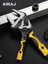 Airaj 6/8/10/12 Polegada chave do banheiro de alta resistência do agregado familiar ajustável grande chave aberta ferramenta reparo encanamento alta qualidade(China)