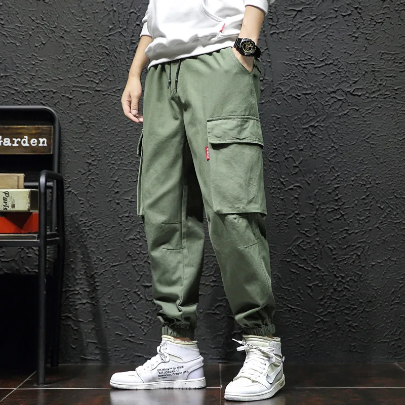 

Large Size 2019 Autumn New Tile Wall Japanese-style Origional Large Size Men's Workwear Large Pocket Beam Leg Casual Trousers
