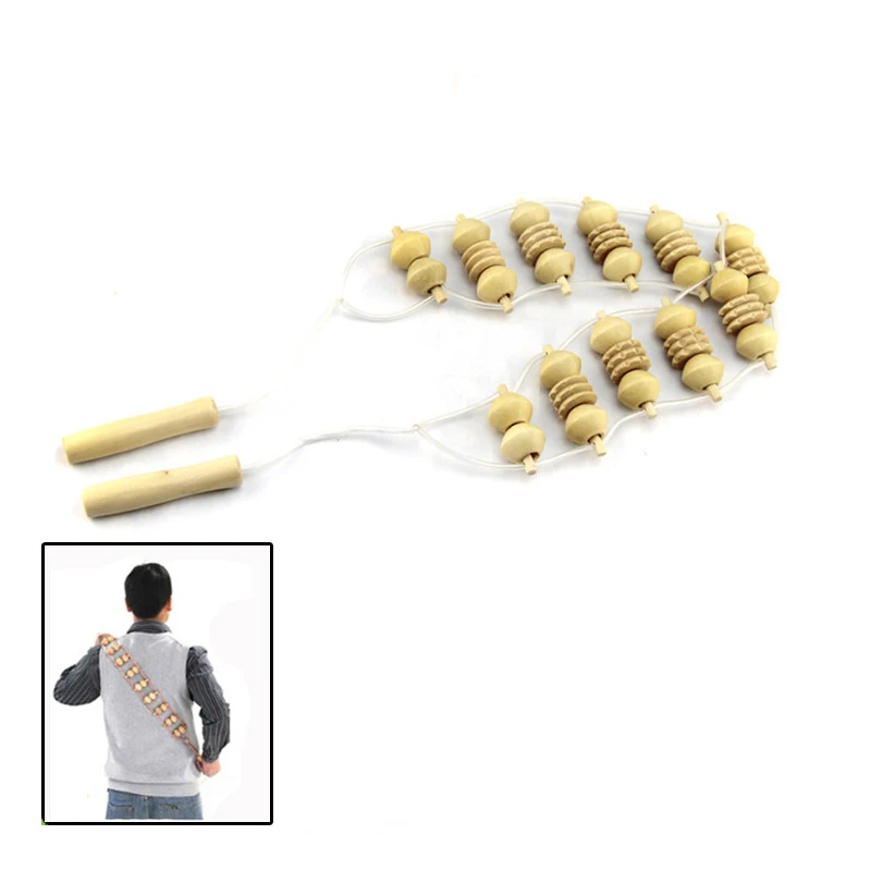 

1Pcs Convenient Back Massager Wooden Wheel Full Body Neck Back Leg Waist Roller Massage Theraputic Care