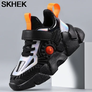 

SKHEK Autumn Kids High Sport Sneakers Children Casual Sneakers Girls waterproof Leather Chunky Sneakers Boys Shoes Trainers