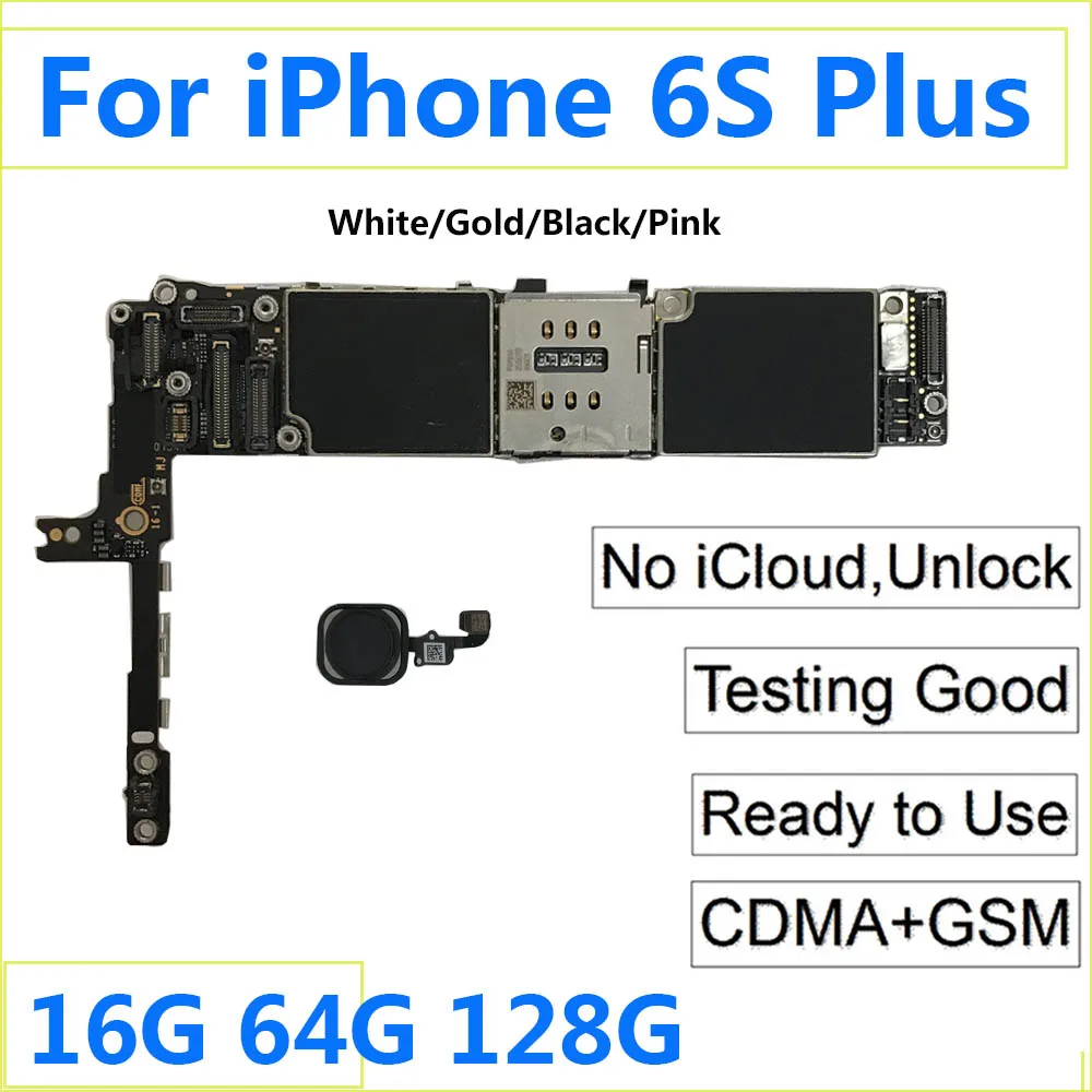 16 Гб/64 Гб/128 ГБ оригинальная замена для iPhone 6S Plus A1634/A1687 CDMA материнская плата с чипами Бесплатный iCloud/разблокировка логическая плата