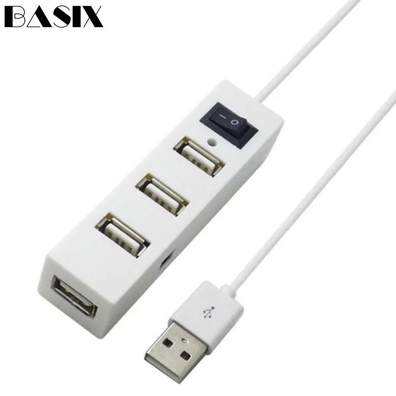 BASIX USB концентратор 2,0 4 порта USB2.0 концентратор Высокоскоростной USB сплиттер адаптер для ПК компьютер ноутбук Hab Usb2.0
