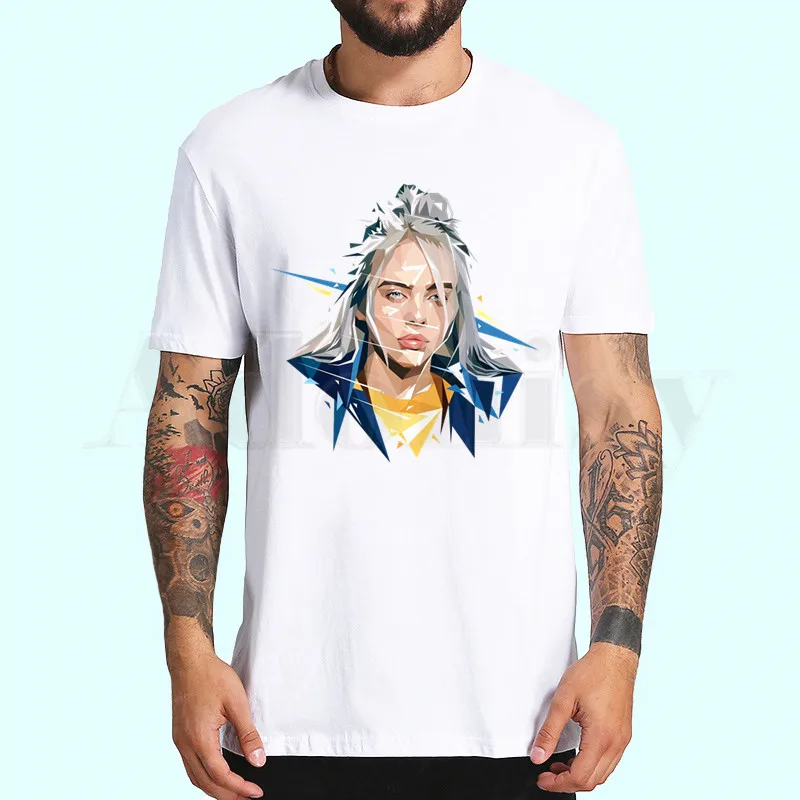 K Billie Eilish, новинка, Harajuku, Мужская футболка с принтом, футболки, мужские топы, хип-хоп стиль, Повседневная забавная футболка - Цвет: K