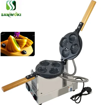 

Electric Scallop shape Waffle Maker Machine sweets Filled cake baking pan mini fan shell muffin with fillings puff cake machine
