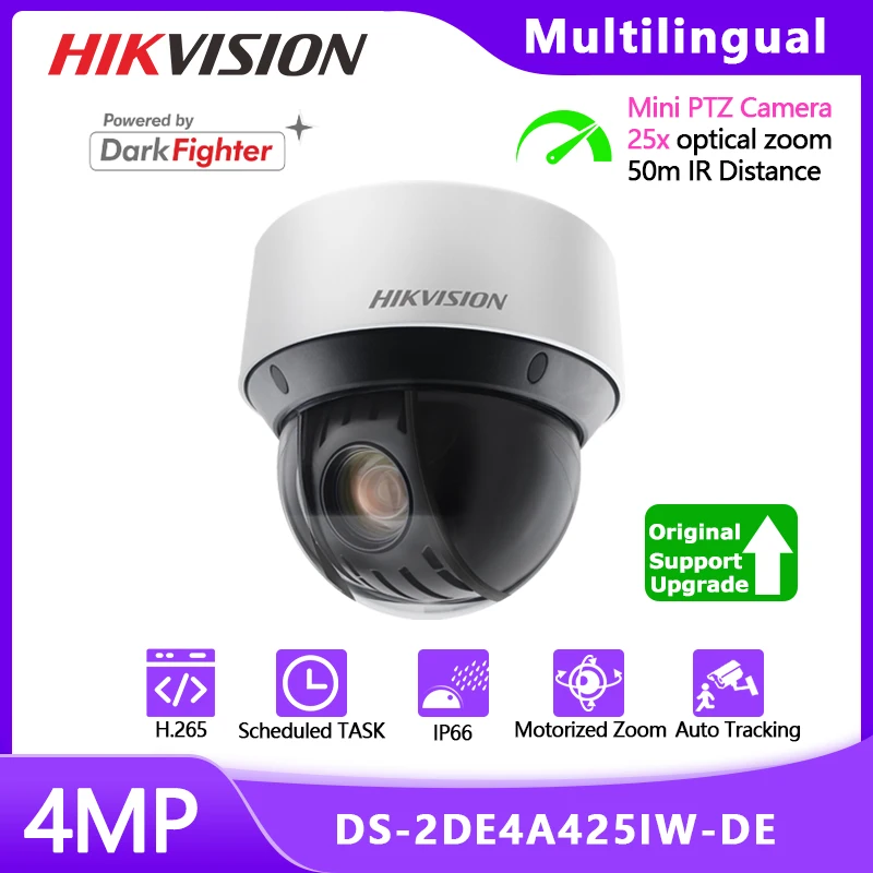 Hikvision PTZ IP-камера с автоматическим отслеживанием 20X моторизованным аудио 4 МП