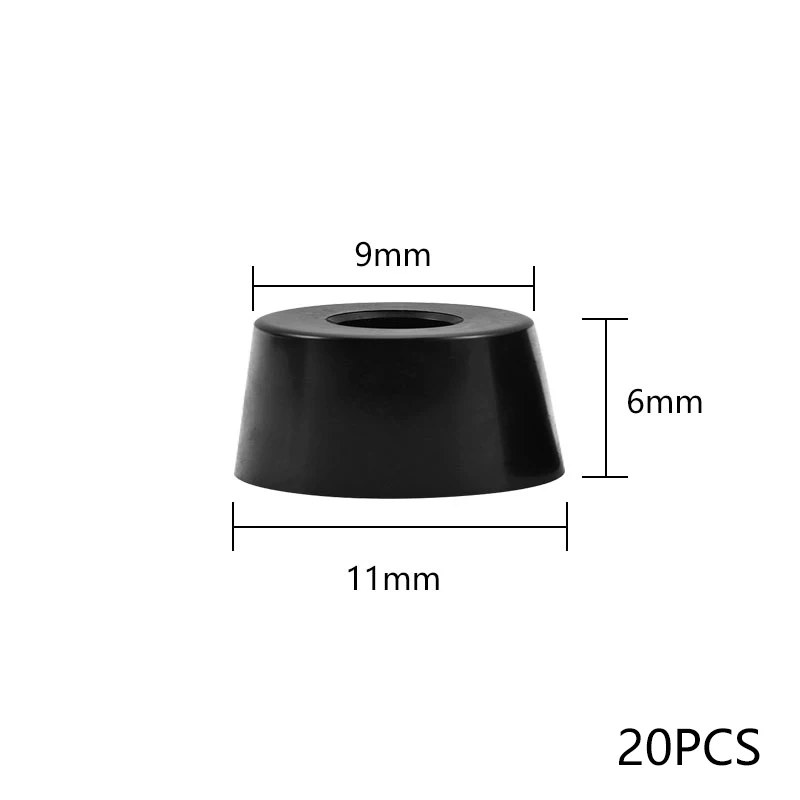 20pcs Black Rubber Table Chair Feet Pads With Steel Washer Non-slip Furniture Leg Pads Tile Floor Protectors Wholesale