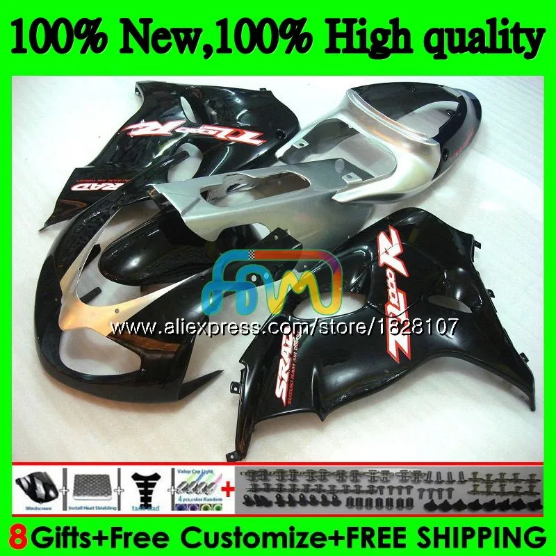 SRAD для SUZUKI TL 1000 R TL 1000R 98 99 00 01 02 03 46BS. 65 TL1000 R TL1000R 1998 Черный Серебряный 1999 2000 2001 2002 2003 обтекатель