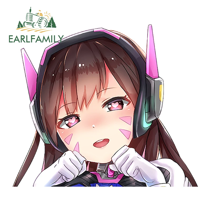 EARLFAMILY 13 см x 11 4 для Overwatch D.Va автомобильные наклейки индивидуальные бампер аниме
