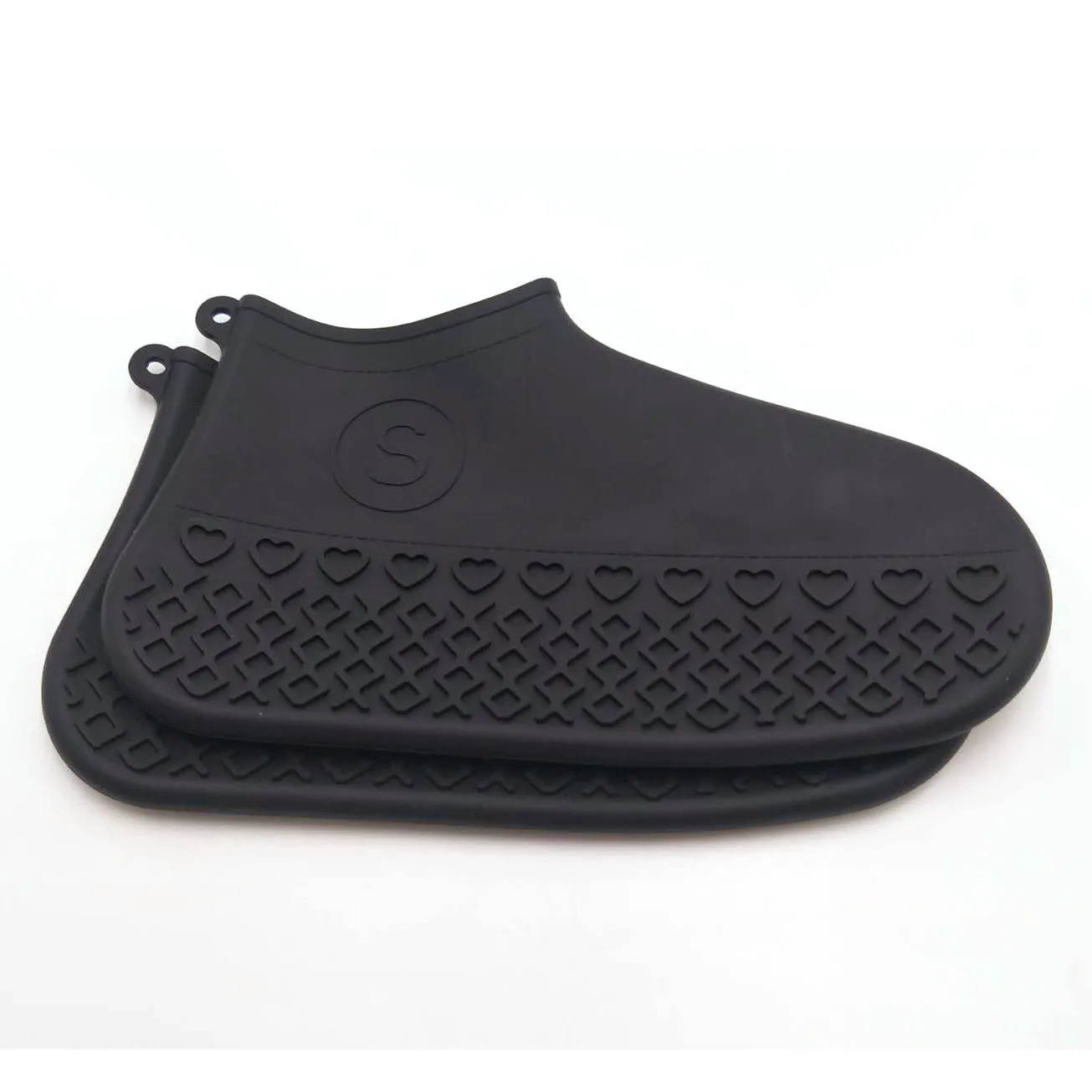 Водонепроницаемые бахилы силиконовый материал унисекс обувь протекторы резиновые сапоги для внутреннего наружного дождливого дня O2 - Цвет: Black