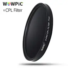 WOWPIC filtr CPL, filtr polaryzacyjny 49mm/52mm/55mm/ 58/62/ 67/72/ 77/ 82mm kamera dla aparat Canon Nikon DSLR obiektyw PK ZOMEI