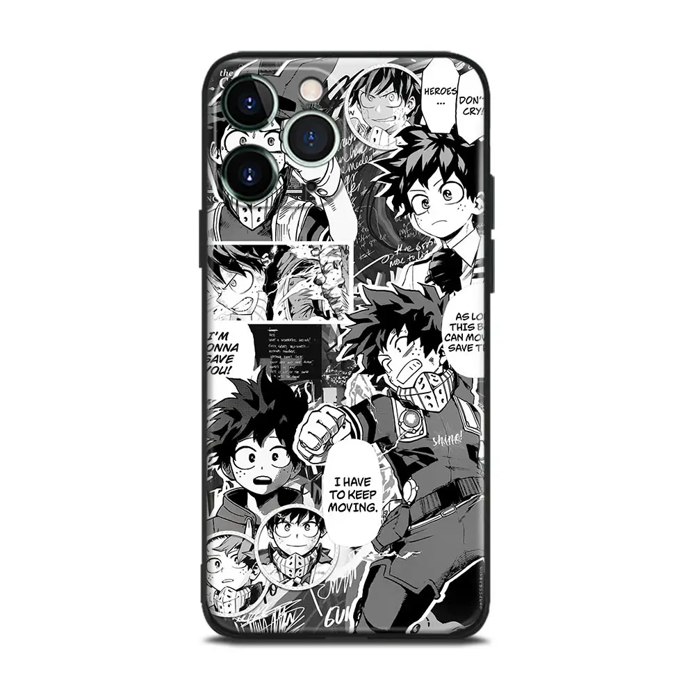 13 pro max case Izuku Midoriya My Hero Academia Anime Soft TPU Glass Phone Case for IPhone SE 6s 7 8 Plus X Xr Xs 11 12 13 Mini Pro Max Samsung iphone 13 pro max case leather