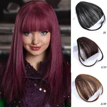 Xuanguang preto marrom loira falso franja grampo em extensъyes de cabelo franja com fibra sinttetica de alta temperatura