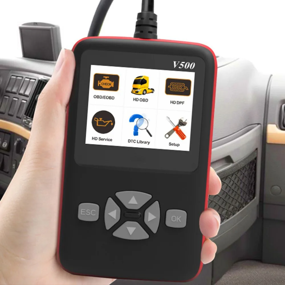 Горячая V500 OBD машина/Грузовик Диагностика CR-HD устройство сверхмощный грузовик диагностический инструмент код ридер сканер V500 грузовик диагностический сканер