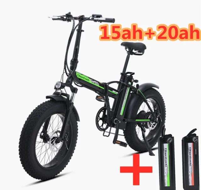 15ah 20ah 2 battery Shengmi lo 48v электровелосипед аккумулятор складной 500w Мотоцикл Портативный 4,0 fat tire пляжный Электрический велосипед электрический велосипед Снежный велосипед - Цвет: 15ah 20ah 2 battery
