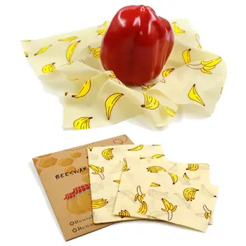 

Large, medium and small 3 pieces, reusable beeswax food wrap. RXJC