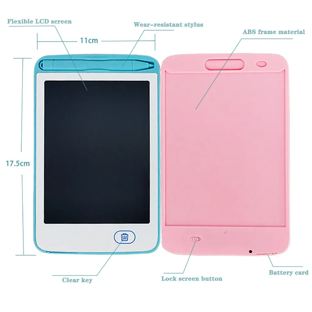 6,5 дюймовый планшет для рисования, для детей, цифровая графика, для письма, доска для упражнений, красочная электроника, для детей, для обучения, коврик, каракули, подарок#3s