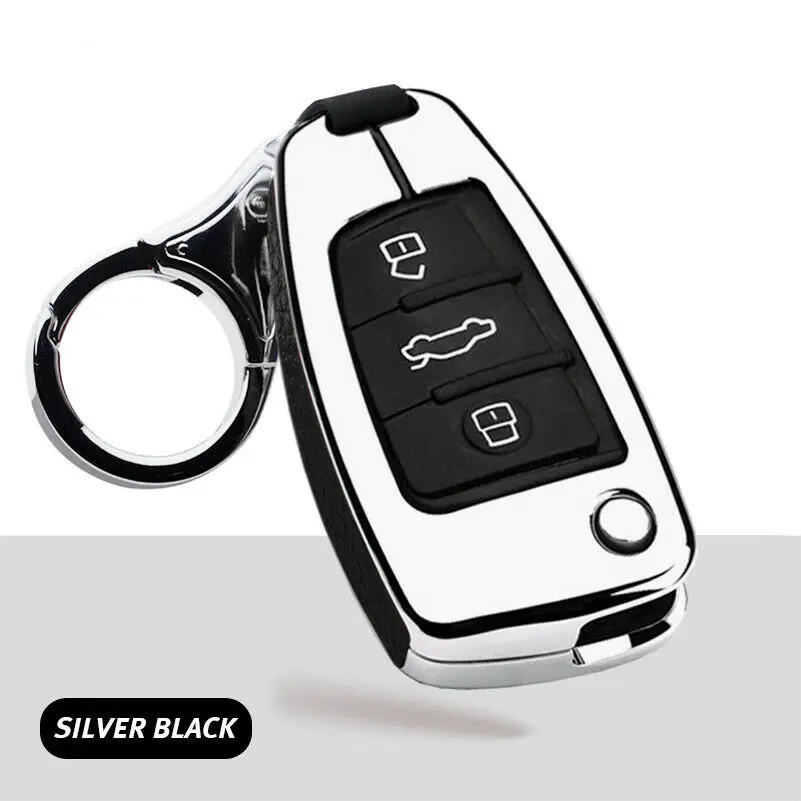 Copertura-della-cassa-chiave-dell-automobile-in-lega-di-zinco-per-Audi-A1-A3-C5-Q3.jpg Custodia/cover per Chiave/telecomando in lega di zinco per Audi A1 A3 C5 Q3 B6 B7 A4 A5 A7 A8 Q5 Q7 R8 TT S5 S6 S7 S8 SQ5 RS5 portachiavi conchiglia - Copertura della cassa chiave dell automobile in lega di zinco per Audi A1 A3 C5 Q3