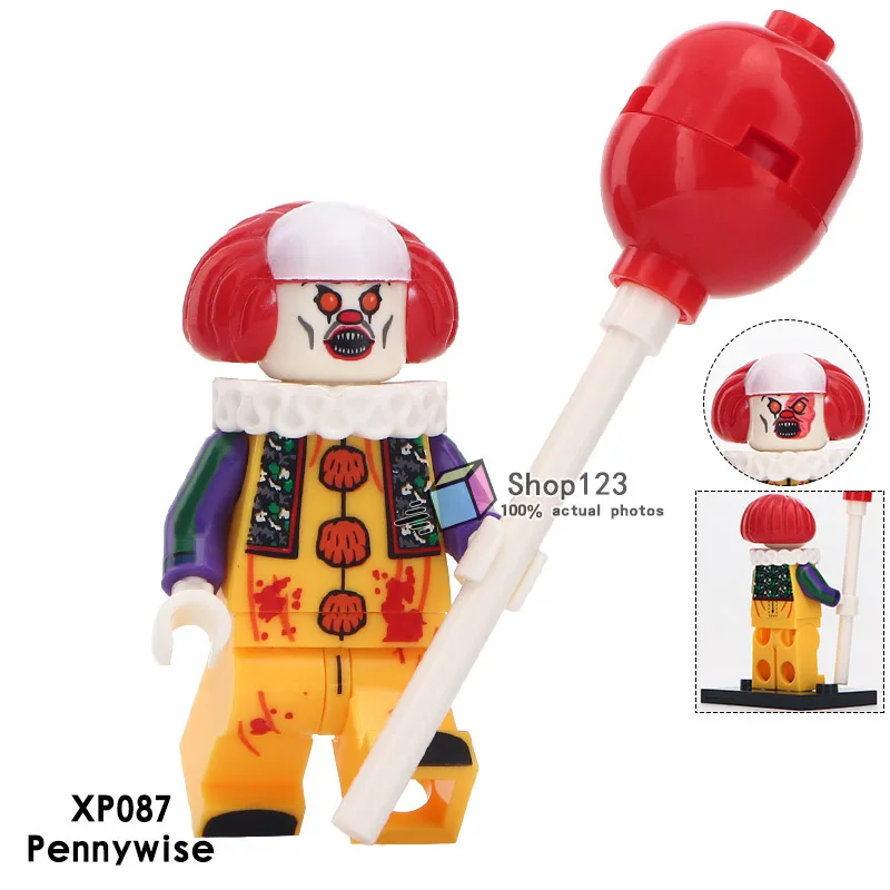 Одиночная распродажа Pennywise Beverly Джордж выбранный джейкобз Билл Майкл Стивен Кинг это кукла игрушка Рождественский подарок строительные блоки детские игрушки - Цвет: Дерево