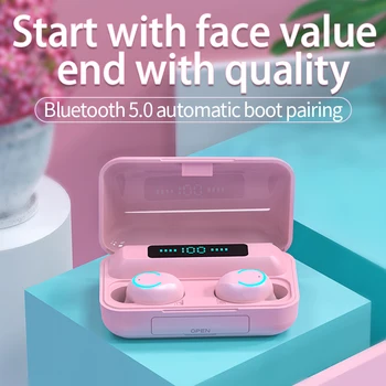 

TWS F9-9 Wireless Headphones Touch or Button Control LED Display 5.0 Bluetooth Earphone with 2200mAh Charging Box For Airbuds