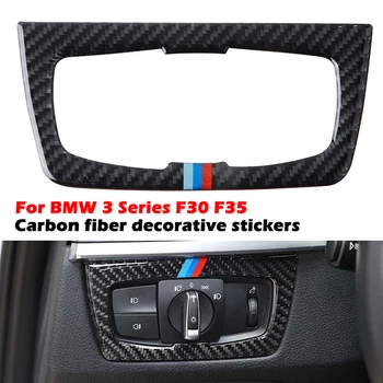 

Carbon Fiber Car Internal Headlight Switch Frame Cover Trim Strips Sticker For BMW 3 Series F30 F34 2013-2018 Accessories