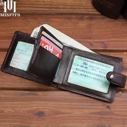 MISFITS кошелек мужской кожаный повседневный деловой мужской кошелек с пряжкой для кредитных карт мини Тонкий Карманный держатель для карт