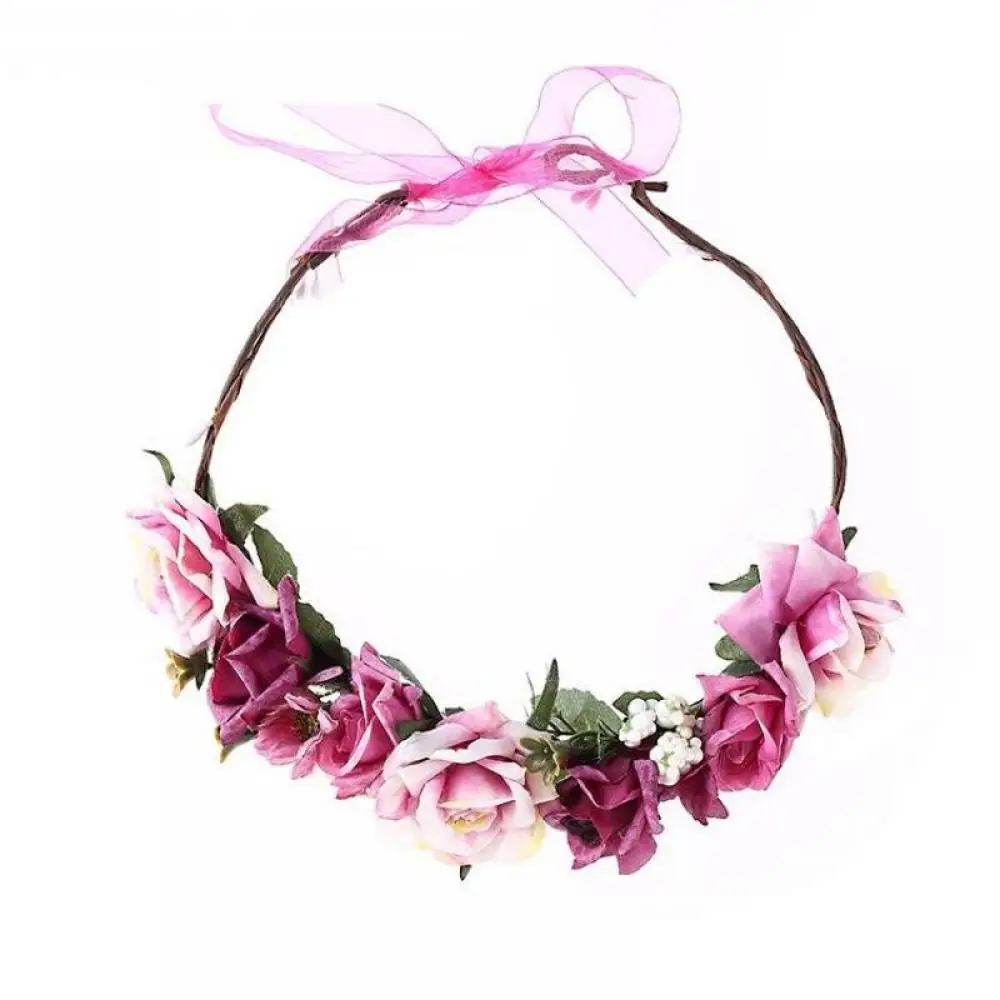 

2020 Hot Sale Wedding Blue Bride Wreath Bohemian Style Flower Headbands Hair Accessories Hair Flower Wreath Headband Wreaths