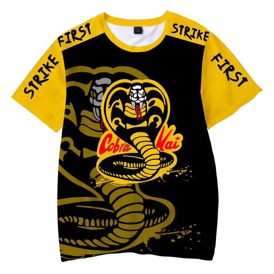 2021 Summer 3D Printing Cobra Kai Pattern Men's Short-Sleeved Trend Casual T-Shirt Street Comfortable And Breathable Clothing
