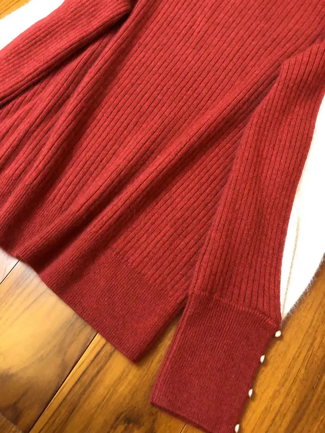 New Ladies Fashion Long Sleeve Sexy Casual Cashmere Wool Contrast Color Cuff Sleeve Warm Pullover 1212