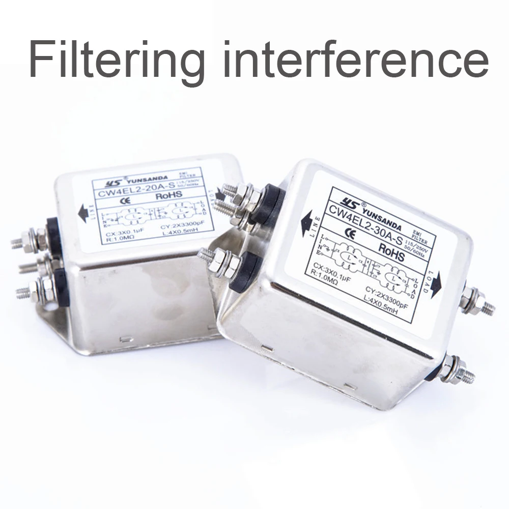 Новый однофазный биполярный фильтр EMI AC220V 50/60 Гц CW4L2 10A 20A S монофазный Улучшенный