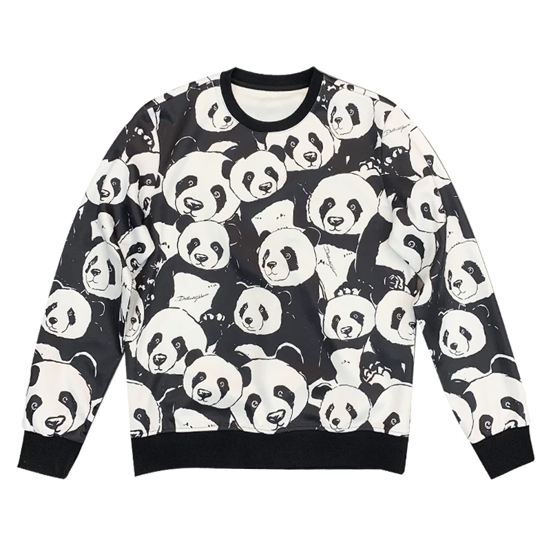 

Man Round Neck Digital Printing Hoodie Without Cap New European Design And Panda Printing Pattern Special Pattern High Quality