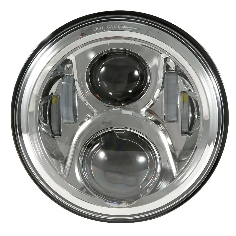 2pcs 7inch 12v/24v LED Headlight for Lada Niva Bulbs Amber White Halo Angle Eyes Led Headlamp for Jeep Wrangler JK TJ LJ